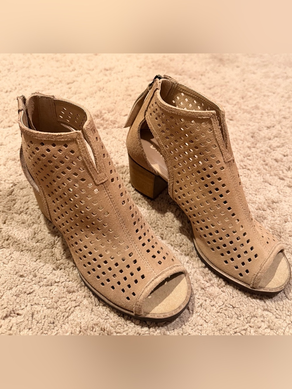 Dirty Laundry Women's Perforated Peep-Toe Block Heel Booties